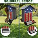 Squirrel Proof Bird Feeder for Outdoors,6LB Large Capacity,Metal Wild Bird Seed Feeder with Bilateral Weight-Activated Perches for Outside Hanging,Finch,Cardinal,Blue Jay,GardenGrey
