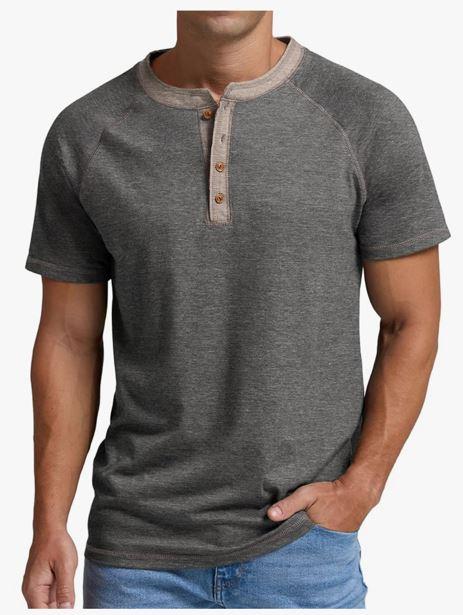 Sailwind Mens Henley Long/Short Sleeve T-Shirt Cotton Casual Shirt ,L