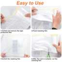 4 Rolls Painters Plastic with Tape, 8.9Ft x 89Ft Pre-Taped Masking Paper for Painting Automotive Masking Film Paint Adhesive Protective Film Roll for Painting Covering Walls Windows Auto Body