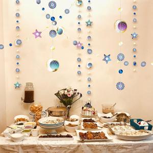 Ramadan Decoration Set Ramadan Mubarak Garland EID Home Hanging Decorations EID Banner Moon Streamer Islamic Birthday Bday Prom Wedding Party Supplies, 52 feet