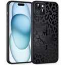Vulfwela Cute Cheetah Print Phone Case for iPhone 15 6.1" Compatible with MagSafe, Aesthetic Black Leopard Pattern Design Magnetic Cover Soft TPU Hard PC Back Shockproof Funda for Women Girls