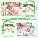 Baby Crib Mobile with Music and Lights, Nursery Baby Mobile for Crib Bassinet with Remote Control, Rotation, Starlight Projection, Crib Toys for Babies Boys Girls Green