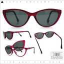 SA106 Cateye Magnetic Clip On Polarized Sunglasses On Bifocal Reading Glasses (Solid Purple)