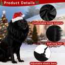 Dog Christmas Costume Funny Adjustable Wig Pet Costumes with Santa Hat for Medium Large Dogs Halloween Christmas Outfit, Black