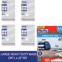 Hefty Vacuum Bags for Clothes 4 Pack, Space Saving Large Vacuum Storage Bags (34 X 22 Inches) Compression Seal for Bedding, Travel Pump Included (4 Large Heavy Duty)