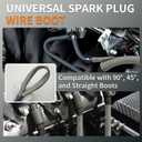 Titanium Spark Plug Wire Heat Shield, 1/2" I.D.  10 Ft Fuel Line Heat Shield Sleeve, Fiberglass-Basalt Composite Spark Plug Boot Protector for LS1/LS2, SBC/BBC 350 454 Car Truck