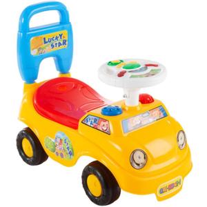 Lil' Rider Kids Push Car  Scoot and Ride Car Walker with Steering Wheel, Lights, Sounds, Music for Babies and Toddlers  Learning to Walk Toys, Multi-Color