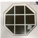 TAFCO 24"x24" Octagon Vinyl Window with Grill – Energy Efficient, Heavy-Duty Frame, Insulated Clear Glass, White