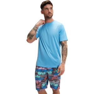 Speedo Men's Uv Swim Shirt Graphic Short Sleeve Tee (XX-Large, Tranquil Blue)