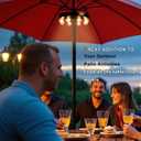 Umbrella Lights Outdoor Patio, Rechargeable Cordless with Dimmer &Timer, 8 Bright Warm White LED Bulbs Perfect for Garden, Backyard, Camping, BBQ or Indoor Use