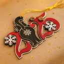 3 x Black Cat 2025 Christmas Ornament  Funny Kitten Butt Wooden Tree Decoration with Snowflakes & Paw Prints for Cat Lovers, Pet Owner Christmas Dcor (Coming Soon 2025)