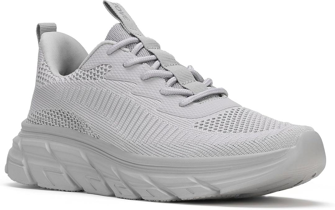 ZOVE Running Shoes for Women Slip On Supportive Walking Sneakers Comfort Ultra Light Tennis Sports Shoes Breathable Gym Workout Cross Training Sneakers Grey 38
