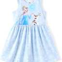 Disney Minnie Mouse Princess Frozen Elsa Stitch Girls Dress Sleeveless & Short Sleeve Casual Summer Clothes Baby to Toddler