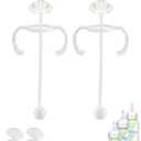 Straw Cup Conversion Kit for Dr Browns Narrow and Narrow Glass Baby Bottles, Weighted Straw Replacement Kit with Soft Straw Top and Handle,6m+,Set of 2