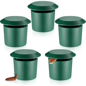 Qualirey 5 Pcs Beer Trap for Snails and Slugs, Reusable Plastic Snail Catcher Container (Beer Not Included), Physical Trap for Garden (Green)