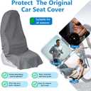 Car Seat Covers Universal Car Protective Front Seat Covers Washable Non-Slip Seat Protectors for Gym Workouts,Waterproof and Sweatproof Towel Seat Covers for Cars,Trucks, Jeeps (2 Pack Grey)