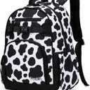 2 x Cute Small Little Kids Cow Print Backpack Kindergarten Preschool Backpacks for Girls Ages 2-4-6 (Black Cow Print)