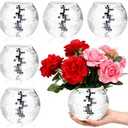 Sunmuliiiy 6 Pcs Disco Ball Vase 4" X 4.7" Disco Ball Vases for Centerpieces Silver Mirror Disco Ball Planter for Wedding Table Centerpieces Birthday Party Decoration