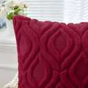 MIULEE Christmas Wine Red Throw Pillow Covers 18x18 Inch, Soft Winter Plush Faux Wool Couch Pillow Covers Set of 2 Decorative Farmhouse Boho Throw Pillows for Sofa Living Room Bed