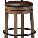 Signature Design by Ashley Pinnadel 30" Modern Swivel Pub Height Barstool, Light Brown