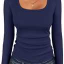 ANRABESS Women Long Sleeve Thermal Top Scoop Neck Slim Fit Fleece Shirts Basic Tee Casual 2025 Fall Winter Warm Undershirts, XL