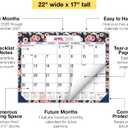 Desk PAD: 22" x 17" Large Print Desk Pad Calendar, APR 2026 - DEC 2027, 21 Months, (Small Navy Floral)