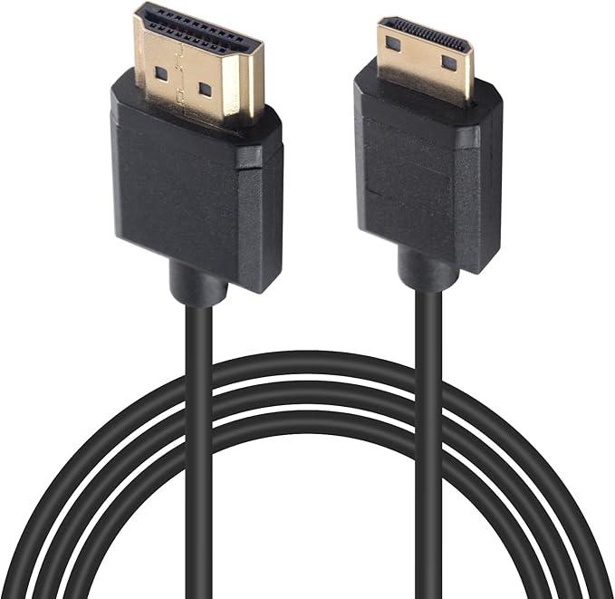 Duttek Ultra-Thin Mini HDMI to HDMI Cable 3FT/1M, HDMI to Mini HDMI Cable Support 4K Ultra HD, 1080p, 3D,for Projector, Monitor, Camcorder(Mini HDMI 2.0)