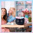 62 Pcs Halloween Gender Reveal Party Decoration a Baby Is Brewing Bubbling Cauldron Set Party Centerpiece 1 Crucible with Cotton 60 Blue Pink Balls Decor