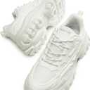 DREAM PAIRS Women Chunky Fashion Sneakers Platform Bold Lace-Up Comfortable Sneakers. (7)