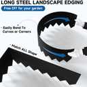 20Ft.Galvanized Steel Landscape Edging(6-Pack)-6"x40" Metal Garden Edging,7 Clips&Gloves,Hammer-in,No Dig,Rustproof,for Landscaping,Tree Rings,Garden,Yard&PathwayBlack