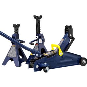 TCE AT82001U Torin Hydraulic Trolley Service/Floor Jack Combo with 2 Jack Stands, 2 Ton (4,000 lb) Capacity, Blue