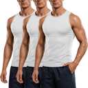 August Alley 3 Pack Mens Compression Tops, 3-Color, XX-Large (XXL)