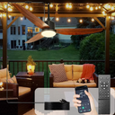 Farmhouse Ceiling Fans with Lights, 60 inch Outdoor Ceiling Fan for Patios with Light, 3 Blades Wood Ceiling Fan Damp Rated Large Airflow Commercial Ceiling Fans for Exterior House Porch Gazebo, Dark Walnut