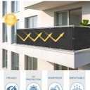 Cool Area 3'x10' Black Balcony Privacy Screen Fence Cover HDPE Mesh Fabric with Grommets UV Protection Weather-Resistant Wind Screen for Outdoor, Backyard, Deck, Porch, Patio, Apartment Railing