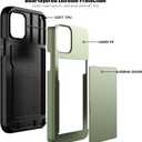 Nvollnoe for iPhone 12/iPhone 12 Pro Case with Card Holder Heavy Duty Protective Dual Layer Shockproof Hidden Card Slot Slim Wallet Case for iPhone 12/12 Pro for Men&Women(Green)