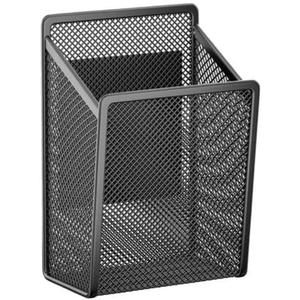 LUCYCAZ Magnetic Pen Holder - Single Magnetic Pencil Locker Holder Organizer, Strong Magnets Mesh Marker Holder Pen Basket for Whiteboard, Refrigerator and Locker (5"L x 3.6"W x 3.5"H) Black with Soft Magnet - Small