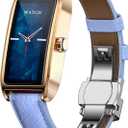 Fitness Tracker for Women Ladies Fitness Watch Dressy Leather Strap Alloy Case Luxury Fashion Heart Rate Monitor Sleep Tracker Pedometer Step Counter Waterproof Elegant Smart Watches for Womens
