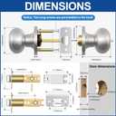 AEEKEL 10 Pack Privacy Door Knob, Brushed Nickel Door Knobs Interior Keyless Door Locks for Bedrooms, Bathroom Door Knob for Left/Right Handle Doors