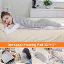Deepsoon Heating Pad,Electric Heating Pads for Back,Neck,Moist Heating Pad for Abdomen Shoulder Knee Legs,Dry/Moist Heat&Auto Shut Off,Mother's Day Birthday for Men and Women,Light Gray,33x17 Inch
