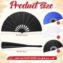 Beeveer 15 Pcs Large Folding Hand Fan for Line Dancing Chinese Kung Fu Tai Chi Clap Raves Fans for Men and Women Festival Dance Wedding Party (White,Blue,Black)
