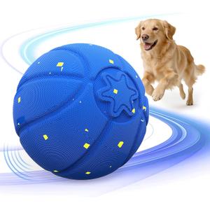 Invengo Interactive Dog Ball, Automatic Rolling Dog Toys with 3 Play Modes, E-TPU Material Dog Balls, IP65 Waterproof Interactive Dog Toys for Medium Dogs(Blue)
