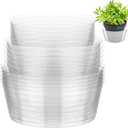 Hoolerry Plastic Plant Saucer Clear Deep Drip Tray Thickened Clear Plant Saucers Trays for Pots Deep Drip Trays for Home Garden Indoor and Outdoor Potted(15 Pcs,8, 10, 12 Inch)