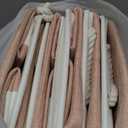 11 Inch Storage Cubes 6-Pack, Foldable Fabric Organizer Bins with Rope Handles, Cube Storage Baskets for Closet Shelves and Home Organization(White/Pink)