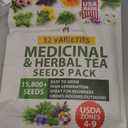 HOME GROWN Herb Seeds 32 Medicinal Herbs and Tea Variety Pack – Annual & Perennial Herb Seeds for Planting Indoors & Outdoor – NonGMO, Heirloom Seeds, Easy to Grow, High Germination Garden Kit