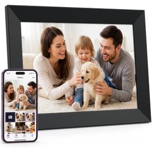 8 WiFi Digital Picture Frame  HD Touchscreen, 16GB Storage, MicroSD/USB-C, Auto-Rotate, App Sharing  Electric Picture Frame Slideshow, for Desk & Family Use, Moms Birthday Gifts, (Black)
