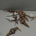 Yunlly 9 Pcs Neutral Christmas Ornaments Textured Christmas Tree Decor with Hanging Loop Modern Brown Hanging Finial Ornaments Shatterproof Home Decor for Xmas Vintage Rustic Farmhouse (Classic Color)