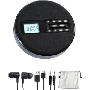 CD Player Portable with Speakers - Rechargeable Personal CD Player for Car and Home, Small Fabric Music Player with Backlit Display, Anti-Skip, AUX/USB Port - Ideal for Audiobooks & Gifts