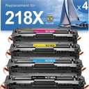 MYTONER 218X Toner Cartridges 4 Pack (NO CHIP) Compatible Replacement for HP 218X 218A W2180X W2180A for Color Laserjet MFP 3301fdw 3301cdw 3301sdw Pro 3201dw Printer High Yield Ink B/C/M/Y