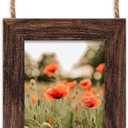 QUTREY 4x6 Picture Frames Collage, 3 Openings 4 x 6 Vertical Hanging Photo Frames Display 4 by 6 inch Pictures for Wall Decor, Distressed Brown