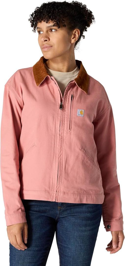 Carhartt Women's Iconic Crawford Detroit Jacket (Pink, M)